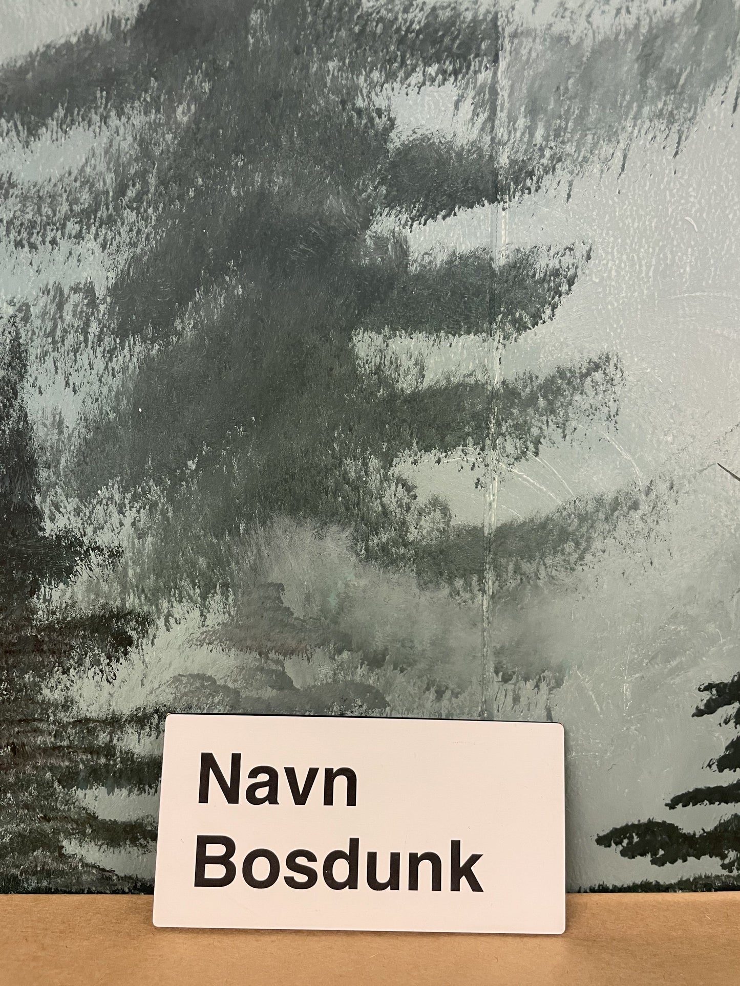 Skilt til bossdunker og postkasse