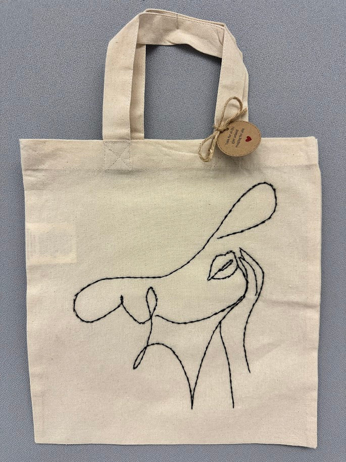 Handlenett håndbrodert liten